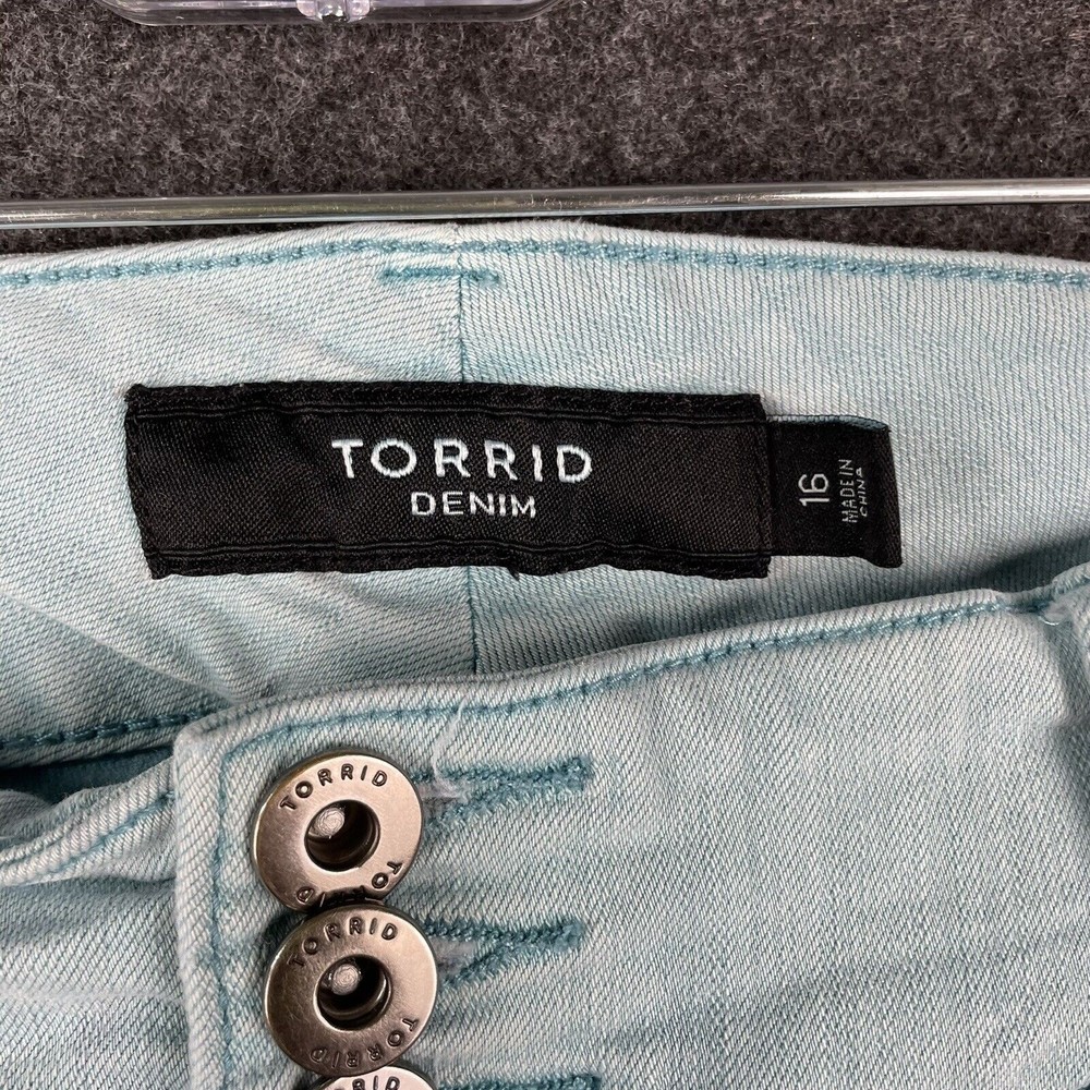 Torrid Regular Button Light Blue Colored Mid-Rise… - image 3